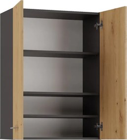 Pola mini DD felső fürdőszoba szekrény, antracit-tölgy