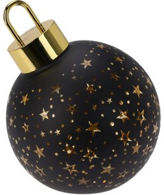 Xmas ball karácsonyi LED dísz fekete, átmérő 15 cm