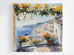 Vászonkép Canvas Terasz Erkély Kilátás Város Dél Tenger 80x80