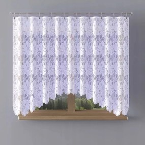 Modern jacquard függöny fehér virágmintás Morea A144 330x160cm