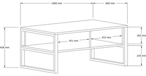 Devon White and Black dohányzóasztal