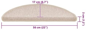 30 db tópszínű lépcsőszőnyeg 56x17x3 cm