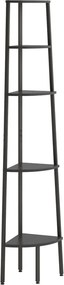 vidaXL 5 szintes fekete sarokpolc 45,5 x 31,5 x 180 cm