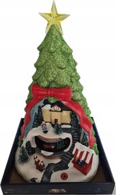 Karácsonyi Falu Dekoráció Nagy Karácsonyfa Magic Village Dallam Led Mozgás