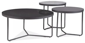 Artemida dohányzóasztal szett Fekete - Szürke 80 cm