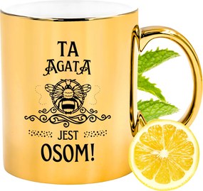 Prémium Arany Csillogó Bögre Achát Ajándék Nyomtatott Fotóval