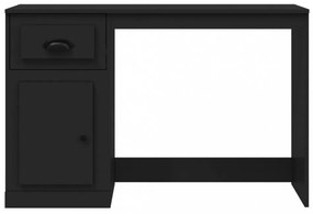 fekete szerelt fa íróasztal fiókkal 115x50x75 cm