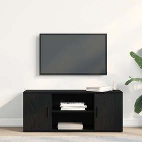 TV Szekrény Fekete Tölgy 100x35x40 cm Szerelt Fa