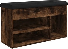 vidaXL füstös tölgy színű szerelt fa cipőtároló pad 82 x 32 x 45,5 cm