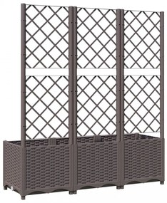 barna polipropilén rácsos kerti ültetőláda 120 x 40 x 136 cm