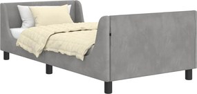 vidaXL Gyerekágy kerettel Világosszürke 80 x 200 cm Bársony