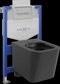 Mexen Fenix XS-U, süllyesztett modul és fali WC Teo, fekete matt, 6853385XX85