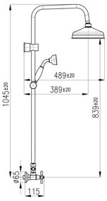 RAV Slezák MK181.5/7CMATSM - MORAVA RETRO zuhanyszett csapteleppel, fekete/sárgaréz