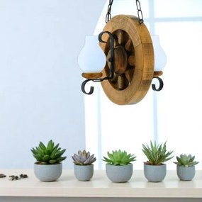 Brilagi - Csillár láncon ROATA 2xE14/40W/230V bükkfa