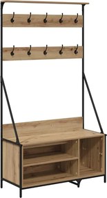 vidaXL Ruhafogó polcokkal Artisan tölgy 100 x 41 x 184 cm Faanyag