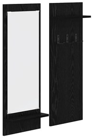 Fali Kabáthorog polcokkal Musta tammi 70 x 10 x 90 cm Faanyag