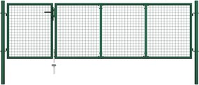 vidaXL zöld acél kerti kapu 350 x 100 cm