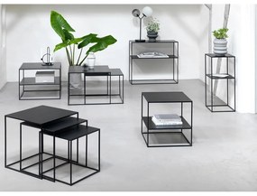 Fekete fém konzolasztal 35x90 cm Pebble – Unique Furniture