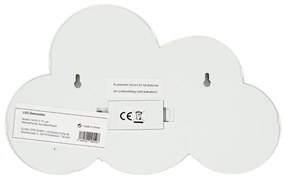 LED gyereklámpa CLOUD, 29,5 cm