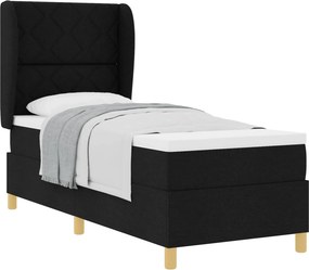 vidaXL Boxspring ágy matraccal Sötétszürke 90x190 cm Szövet Fekete