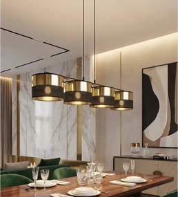 Kábeles csillár LUX 4xE27/15W/230V fekete/arany