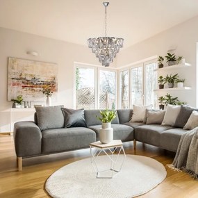 Kristály csillár láncon CHELSEA 6xE14/40W/230V