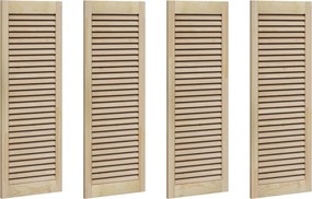 vidaXL Széfajtó 4 pcs Természetes 110 x 2,1 x 39,5 cm Tömör fenyőfa