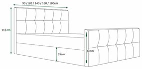 Franciaágy 140 cm Billie (kék) (ágyráccsal és tárolóhellyel). 1046817
