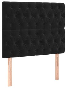 2 db fekete bársony fejtámla 90x7x78/88 cm