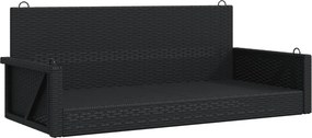 vidaXL fekete polyrattan hintapad 119 x 56 x 48 cm