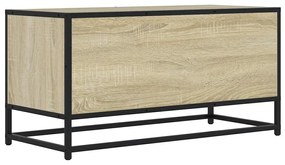 sonoma tölgyszínű szerelt fa és fém TV-szekrény 80x34,5x40 cm