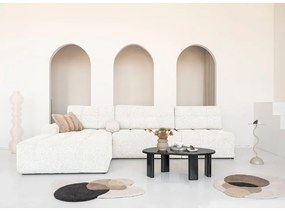 Krémszínű kinyitható tárolóhelyes moduláris sarokkanapé (bal oldali) Lulu – Miuform