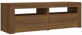 barna tölgyszínű TV-szekrény LED-világítással 120 x 35 x 40 cm