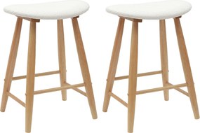 vidaXL Étkező Székek 2 pcs Természetes 46 x 37 x 63 cm Tömör Gumi Fa