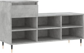 vidaXL betonszürke szerelt fa cipőszekrény 102x36x60 cm