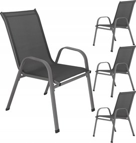 4db-os Kerti Szék Erkély Fotel Terasz Kert Erős Szürke Szett