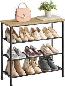 Cipősszekrény TAYLOR ARTISAN fekete vázzal 75x71 cm, 3 polccal