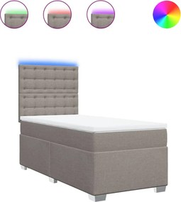 vidaXL tópszínű szövet rugós ágy matraccal 100 x 200 cm