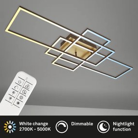 Brilo - LED Dimmelhető felületre szerelhető csillár FRAME LED/51W/230V barna/arany + távirányító