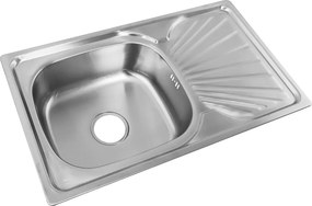 Rozsdamentes mosogató szifonnal, 75x45, GOTIS