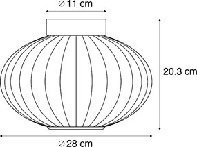 Design mennyezeti lámpa fekete 28 cm lila üveggel, LED-del, 3 lépésben dimmelhető - Margherite