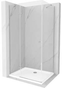 Mexen Roma zuhanykabin 70 x 100 cm, 6mm átlátszó üveg, króm profil + Vékony zuhanytálca, 854-070-100-01-00-4010