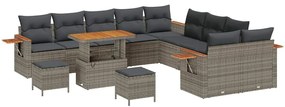 Kerti Kanapé Szett párnával 13 pcs Szürke 90 x 55 x 71 cm