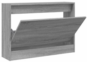 szürke sonoma színű szerelt fa cipőszekrény 80 x 21 x 57 cm