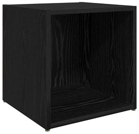 TV szekrény 4 pcs Fekete 37 x 35 x 37 cm Faanyag