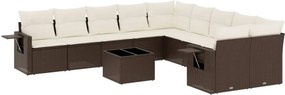 vidaXL 11 részes barna polyrattan kerti ülőgarnitúra párnákkal