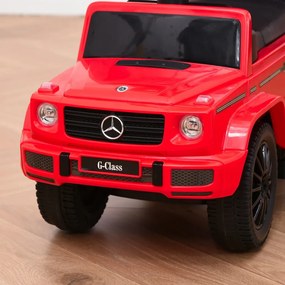 HOMCOM Ride-on autó tolókarral Mercedes-Benz G350 Ride-on jármű kormánykerékkel 3 az 1-ben tolható autó, piros