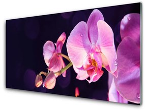 Fali üvegkép virágok növények 140x70 cm