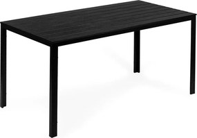 Kerti asztal, MultiGarden SAK-156, fekete, 156 x 78 cm, 6 személyes, magasság: 74 cm, fahatású műanyag asztallap, porszórt acél váz, teherbírás: 150 kg