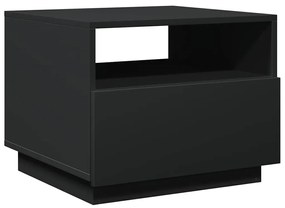 Fekete dohányzóasztal LED-lámpákkal 50x49x40 cm